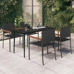 Ensemble à manger de jardin 5 pcs Noir 568077568077