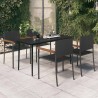 Ensemble à manger de jardin 5 pcs Noir 568077568077