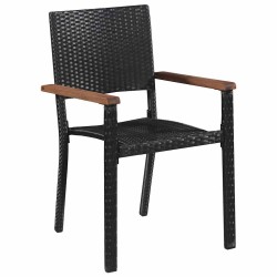 Ensemble à manger de jardin 5 pcs Noir 568077568077