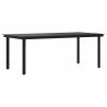 Table à dîner de jardin Noir 200x100x74 cm Acier et verre 568078568078