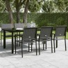 Table à dîner de jardin Noir 200x100x74 cm Acier et verre 568078568078