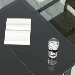 Table à dîner de jardin Noir 200x100x74 cm Acier et verre 568078568078