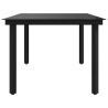 Table à dîner de jardin Noir 200x100x74 cm Acier et verre 568078568078
