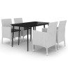 Ensemble à manger de jardin coussins 5 pcs Résine tressée Verre 568085568085
