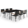 Ensemble à manger de jardin 7 pcs Noir 568086568086