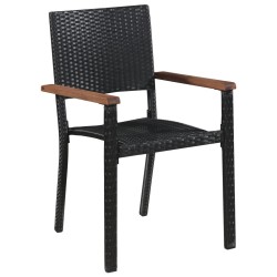 Ensemble à manger de jardin 7 pcs Noir 568086568086