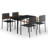 Ensemble à manger de jardin 5 pcs Noir 568087568087