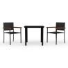 Ensemble à manger de jardin 3 pcs Noir 568089568089