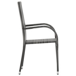 Ensemble à manger de jardin 7 pcs Gris et noir 568090568090