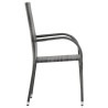 Ensemble à manger de jardin 7 pcs Gris et noir 568090568090