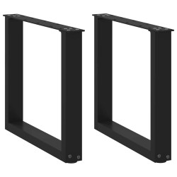 Pieds de table basse en U, 2 pièces, noir, 50 x (42-43) cm, acier 568100568100
