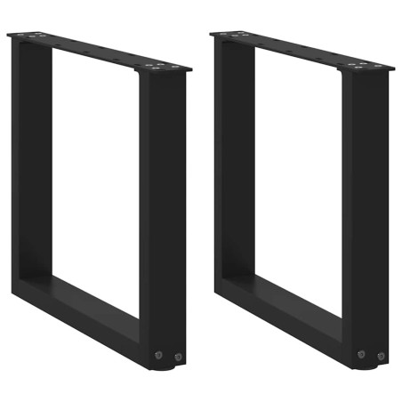 Pieds de table basse en U, 2 pièces, noir, 50 x (42-43) cm, acier 568100568100