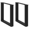 Pieds de table basse en U, 2 pièces, noir, 50 x (42-43) cm, acier 568100568100
