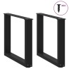 Pieds de table basse en U, 2 pièces, noir, 50 x (42-43) cm, acier 568100568100