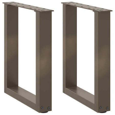 Pieds de table basse en U 2 pièces Acier naturel 28 x (42-43) cm Acier 568102568102