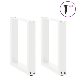 Pieds de table basse en U 2 pièces Blanc 38 x (42-43) cm Acier 568103568103