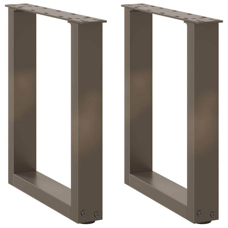 Pieds de table basse en U 2 pièces Acier naturel 38 x (42-43) cm Acier 568105568105