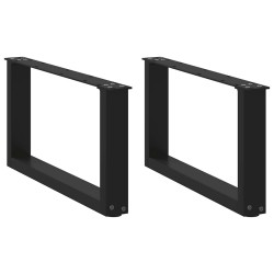 Pieds de table basse en U, 2 pièces, noir, 70 x (30-31) cm, acier 568106568106