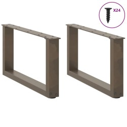 Pieds de table basse en U 2 pièces Acier naturel 60 x (30-31) cm Acier 568107568107