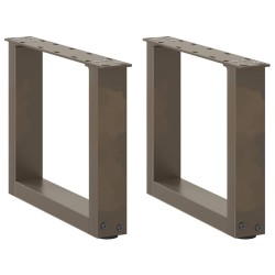 Pieds de table basse en U, 2 pièces, acier naturel, 40 x (30-31) cm 568109568109