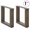 Pieds de table basse en U, 2 pièces, acier naturel, 40 x (30-31) cm 568109568109