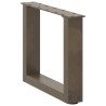 Pieds de table basse en U, 2 pièces, acier naturel, 40 x (30-31) cm 568109568109