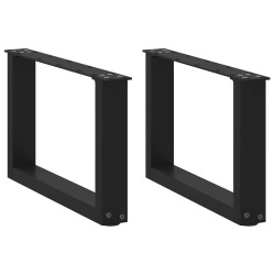 Pieds de table basse en U, 2 pièces, noir, 50 x (30-31) cm, acier 568110568110