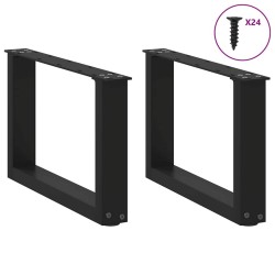 Pieds de table basse en U, 2 pièces, noir, 50 x (30-31) cm, acier 568110568110