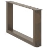 Pieds de table basse en U, 2 pièces, acier naturel, 70 x (30-31) cm 568111568111