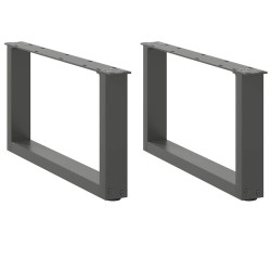 Pieds de table basse en U 2 pièces Anthracite 70 x (30-31) cm Acier 568112568112