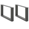 Pieds de table basse en U 2 pièces Anthracite 70 x (30-31) cm Acier 568112568112