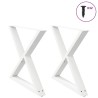 Pieds de table à manger 2 pièces Blanc 90 x (72-73,3) cm Acier 568123568123
