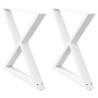 Pieds de table à manger 2 pièces Blanc 90 x (72-73,3) cm Acier 568123568123