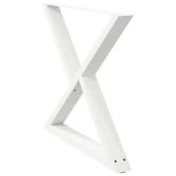 Pieds de table à manger 2 pièces Blanc 90 x (72-73,3) cm Acier 568123568123