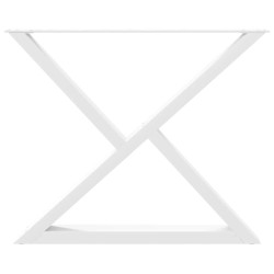 Pieds de table à manger 2 pièces Blanc 90 x (72-73,3) cm Acier 568123568123