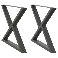 Pieds de table à manger 2 pièces Anthracite 90 x (72-73,3) cm Acier 568124568124