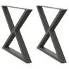Pieds de table à manger 2 pièces Anthracite 90 x (72-73,3) cm Acier 568124568124