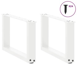 Pieds de table basse en U, 2 pièces, blanc, 50 x (30-31) cm, acier 568125568125