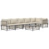 Salon de jardin 7 pcs avec coussins anthracite résine tressée 568128568128