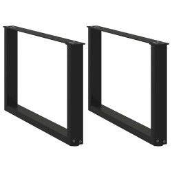Pieds de table basse en U, 2 pièces, noir, 60 x (42-43) cm, acier 568130568130