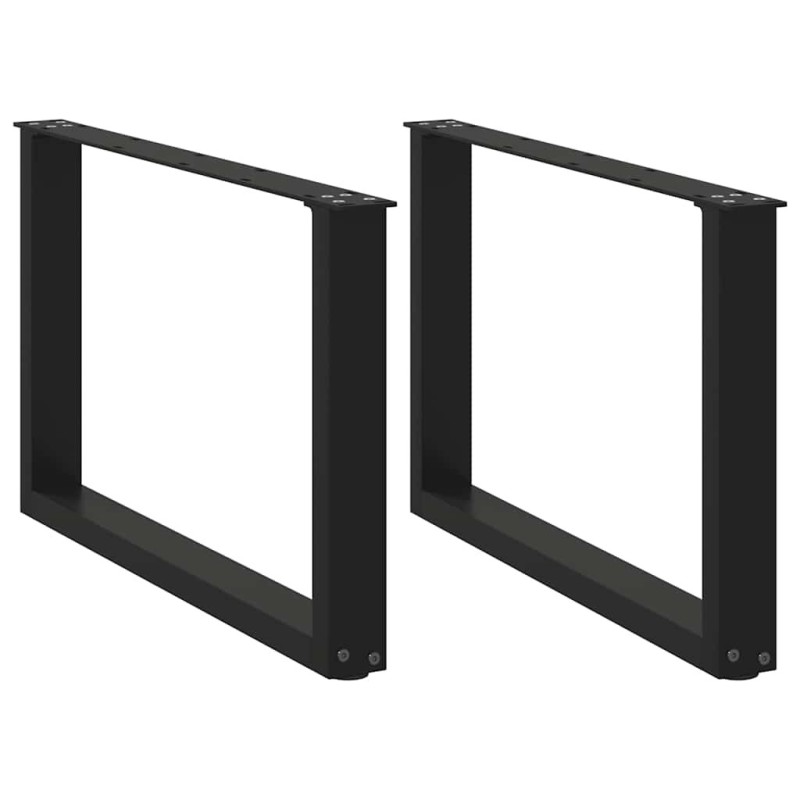 Pieds de table basse en U, 2 pièces, noir, 60 x (42-43) cm, acier 568130568130
