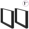 Pieds de table basse en U, 2 pièces, noir, 60 x (42-43) cm, acier 568130568130