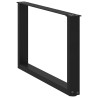 Pieds de table basse en U, 2 pièces, noir, 60 x (42-43) cm, acier 568130568130