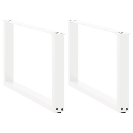 Pieds de table basse en U 2 pièces Blanc 60 x (42-43) cm Acier 568131568131
