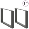Pieds de table basse en U 2 pièces Anthracite 60 x (42-43) cm Acier 568132568132