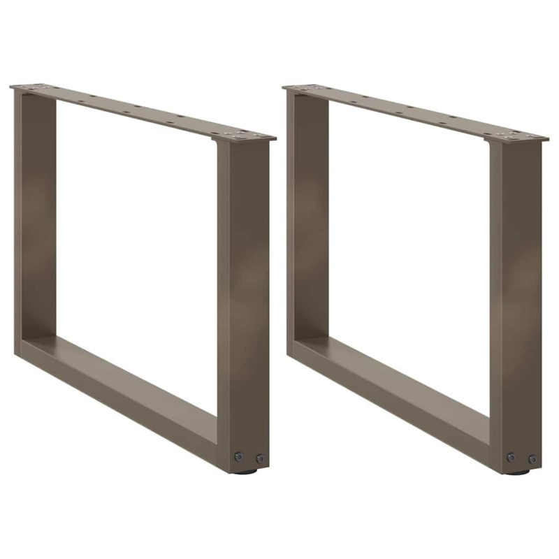 Pieds de table basse en U, 2 pièces, acier naturel, 60 x (42-43) cm 568133568133