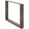 Pieds de table basse en U, 2 pièces, acier naturel, 60 x (42-43) cm 568133568133