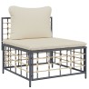 Salon de jardin 6 pcs avec coussins anthracite résine tressée 568134568134