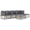 Salon de jardin 6 pcs avec coussins anthracite résine tressée 568136568136