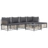 Salon de jardin 6 pcs avec coussins anthracite résine tressée 568136568136
